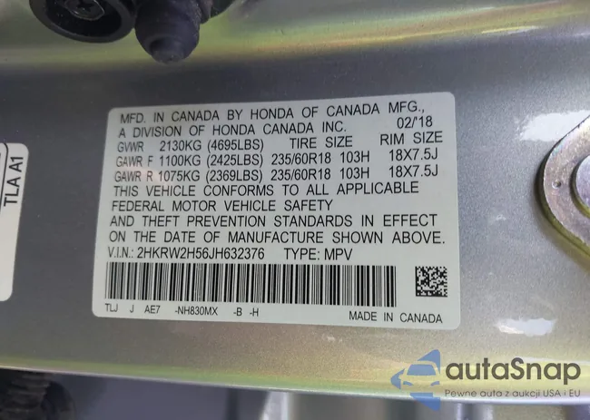 2HKRW2H56JH632376: 42273912