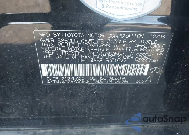 JTHCL46F895001922: 42273978