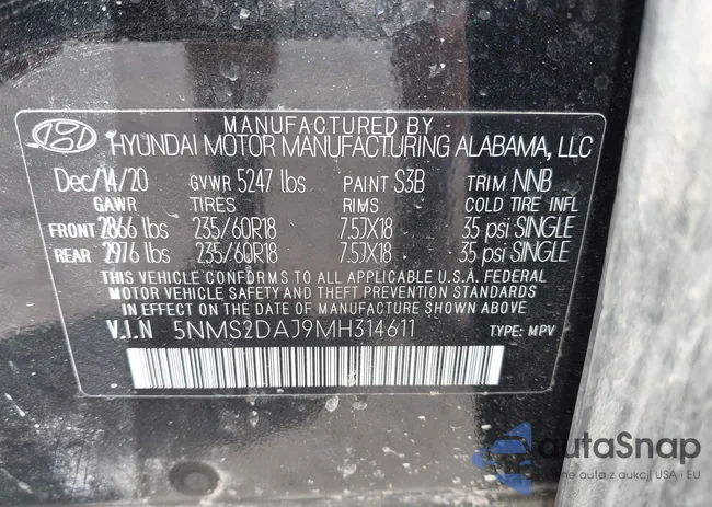 5NMS2DAJ9MH314611: 42273980