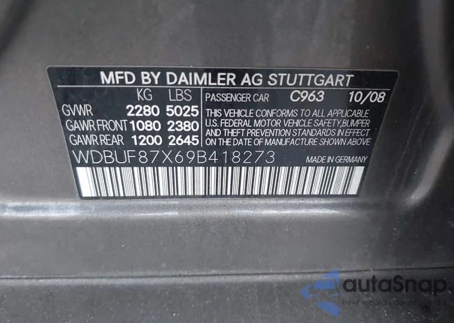 WDBUF87X69B418273: 42274005