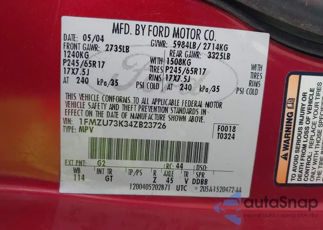 1FMZU73K34ZB23726: 42274070