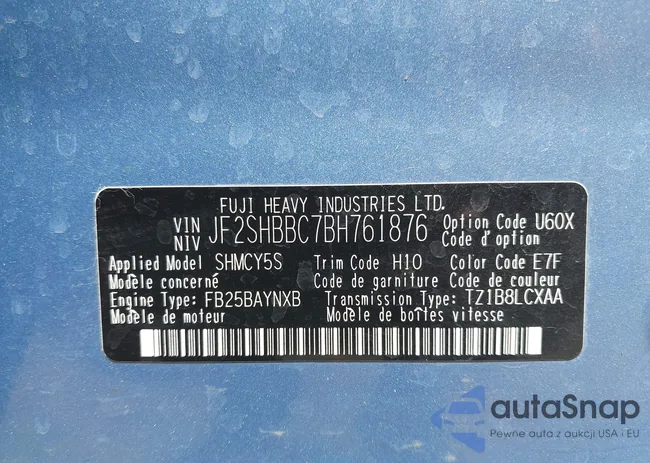 JF2SHBBC7BH761876: 42274077