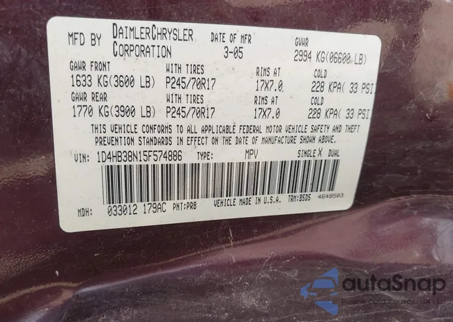 1D4HB38N15F574886: 42274183