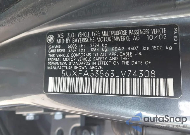 5UXFA53563LV74308: 42275482