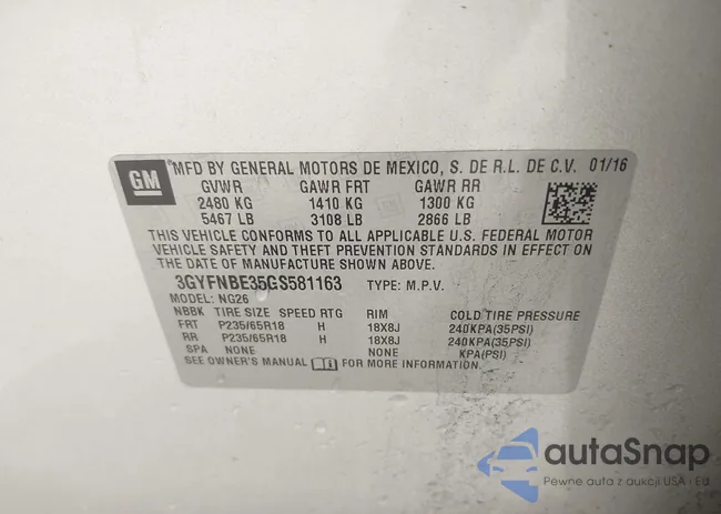 3GYFNBE35GS581163: 42275493