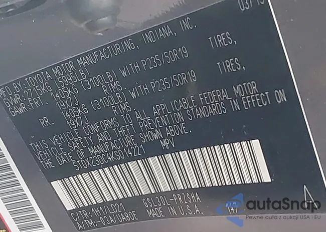 5TDXZ3DC4KS014221: 42275498