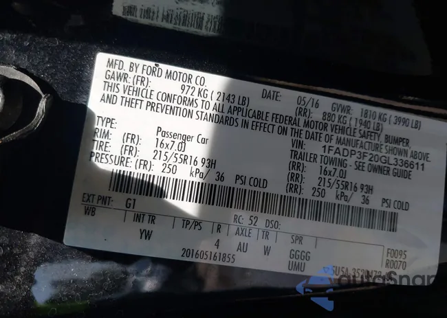 1FADP3F20GL336611: 42275631