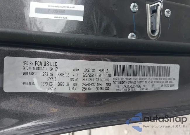 1C4PJMLX1JD570840: 42275704