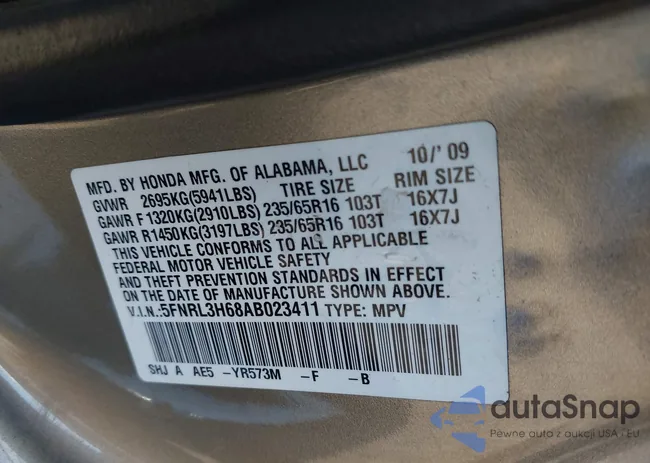 5FNRL3H68AB023411: 42275803