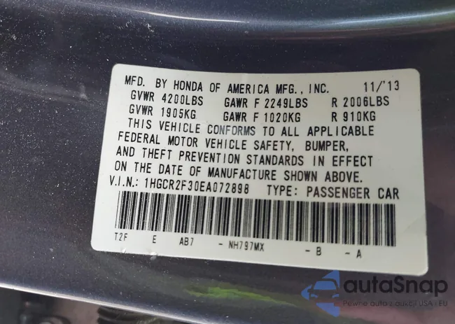 1HGCR2F30EA072898: 42275826