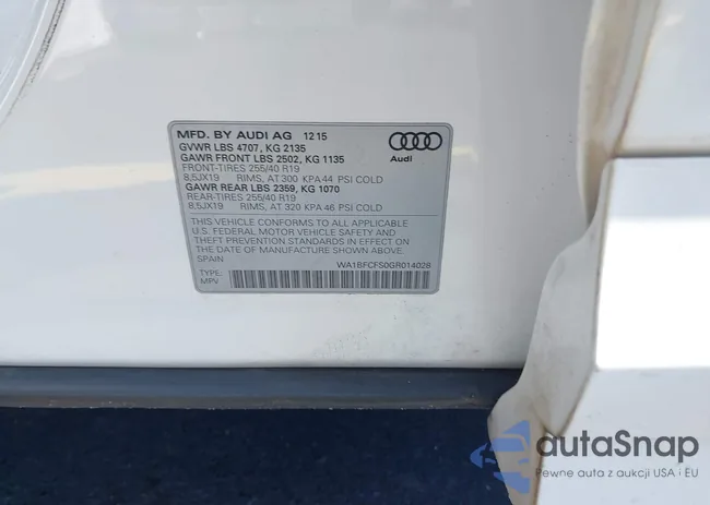 WA1BFCFS0GR014028: 42274987