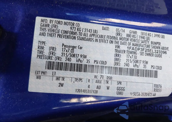 1FADP3F25EL323396: 42275101