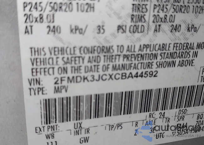 2FMDK3JCXCBA44592: 42275269