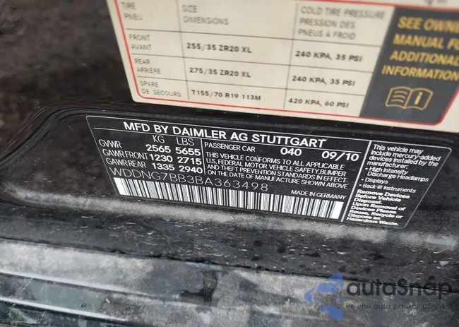 WDDNG7BB3BA363498: 42276276