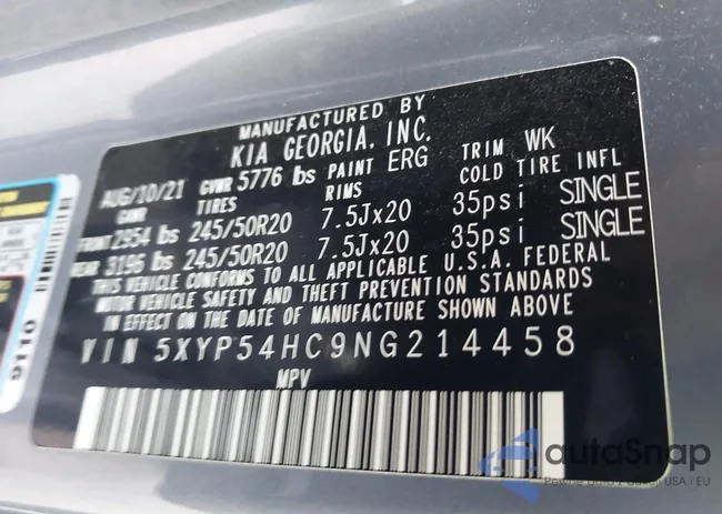 5XYP54HC9NG214458: 42276513