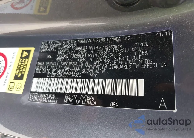 2T2BK1BA6CC134323: 42276573