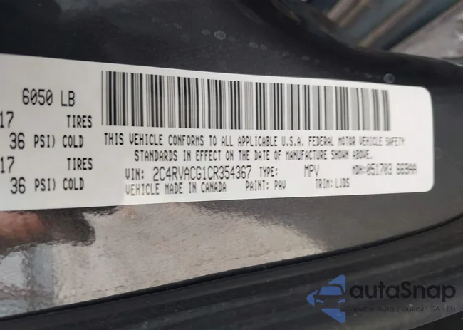 2C4RVACG1CR354367: 42276663