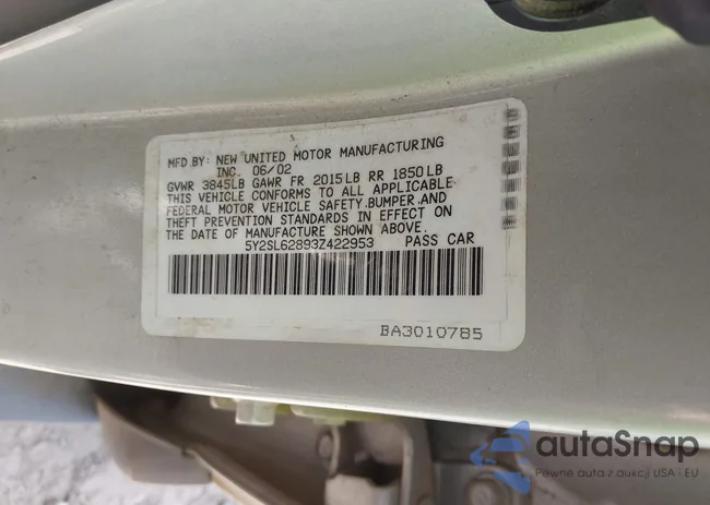 5Y2SL62893Z422953: 42276755