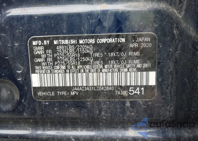 JA4AZ3A31LZ042840: 42276774