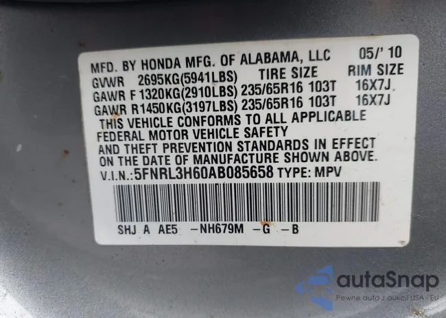 5FNRL3H60AB085658: 42276791