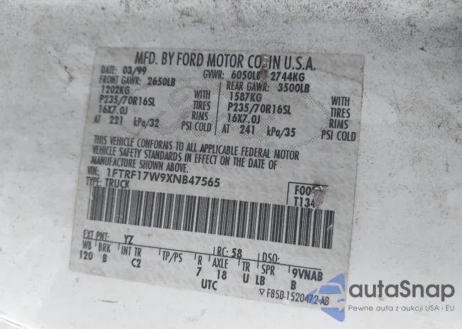 1FTRF17W9XNB47565: 42276808