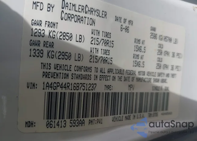 1A4GP44R16B751237: 42276090