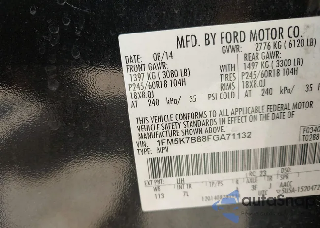 1FM5K7B88FGA71132: 42276096