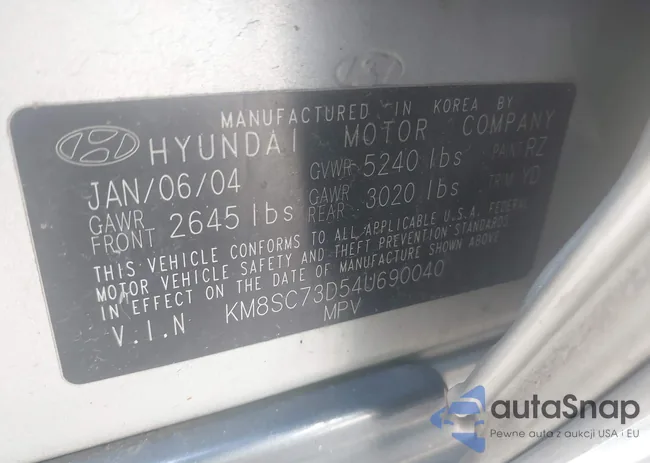 KM8SC73D54U690040: 42276254