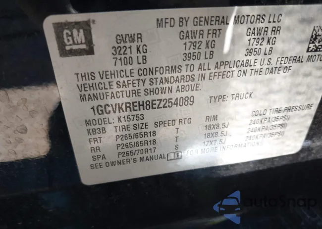 1GCVKREH8EZ254089: 42277281