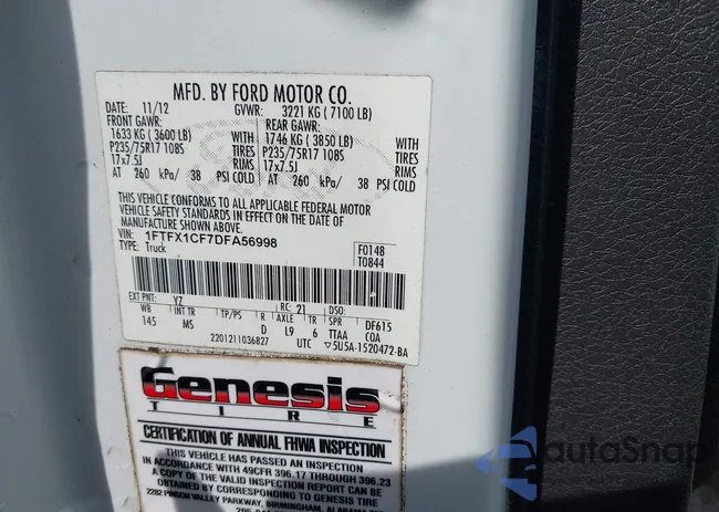 1FTFX1CF7DFA56998: 42277289