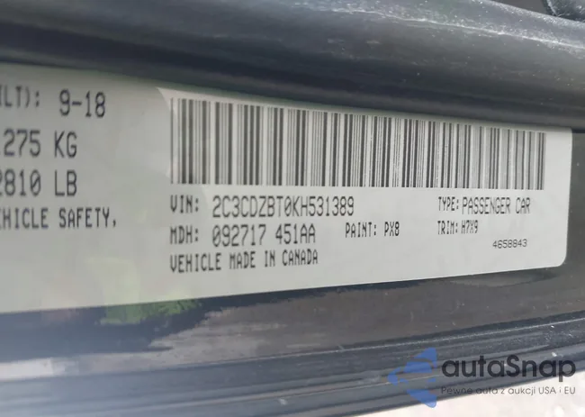 2C3CDZBT0KH531389: 42277505