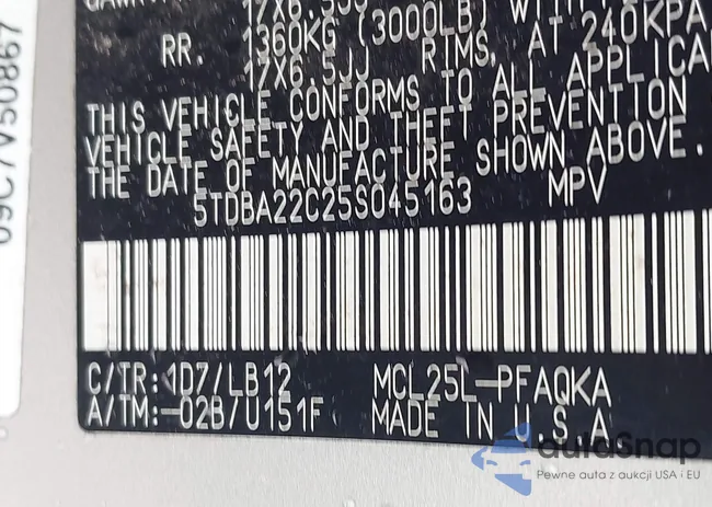 5TDBA22C25S045163: 42277551
