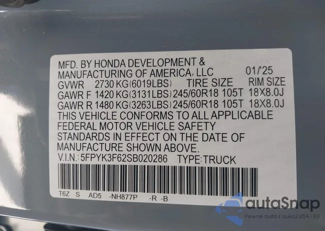 5FPYK3F62SB020286: 42277773