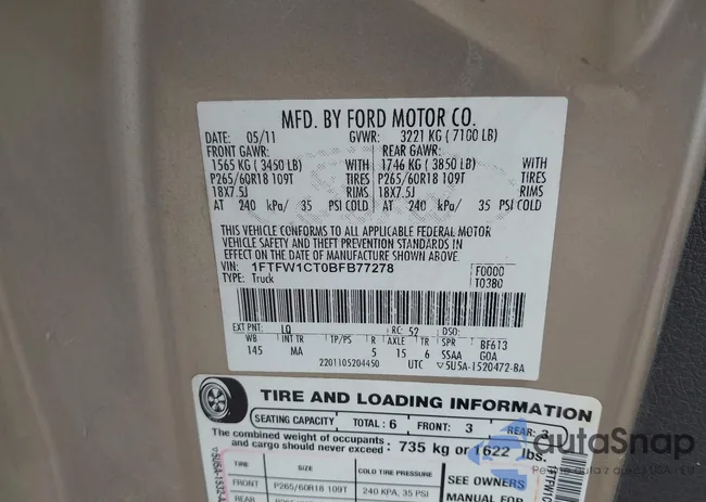 1FTFW1CT0BFB77278: 42277049