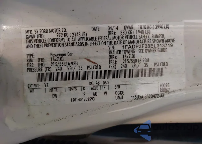 1FADP3F28EL313719: 42278466