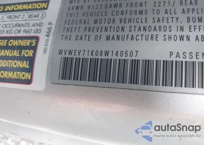WVWEV71K06W140507: 42278554