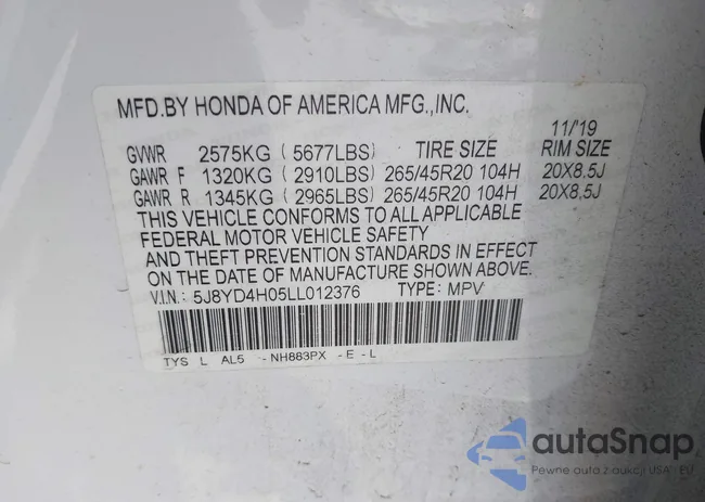 5J8YD4H05LL012376: 42278587