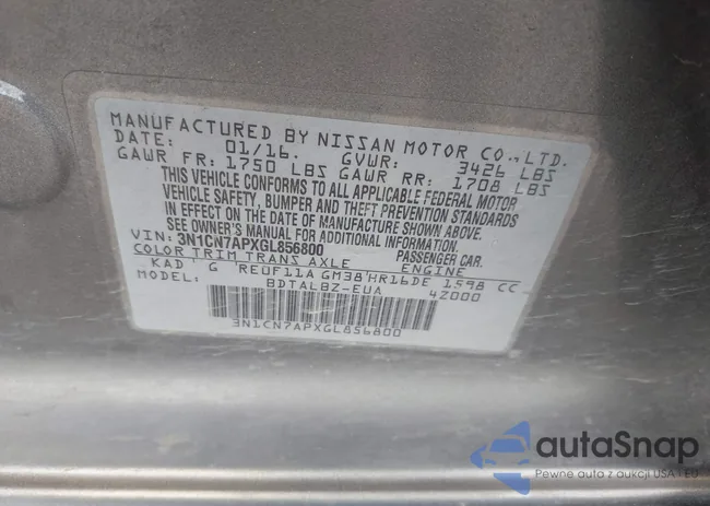 3N1CN7APXGL856800: 42278612