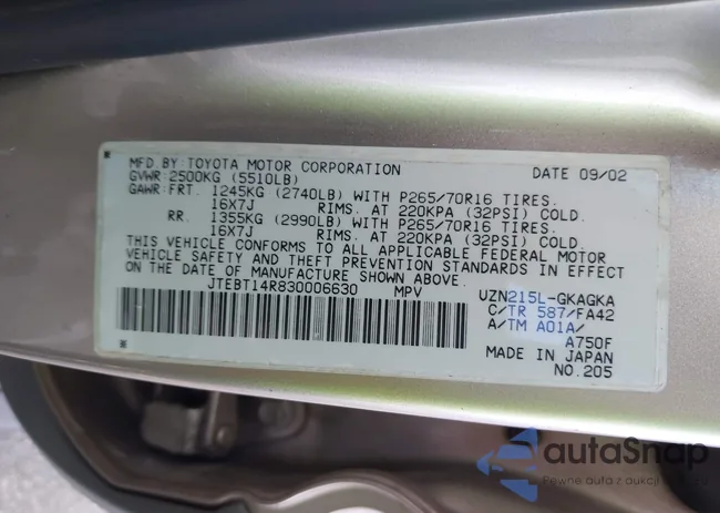 JTEBT14R830006630: 42278681