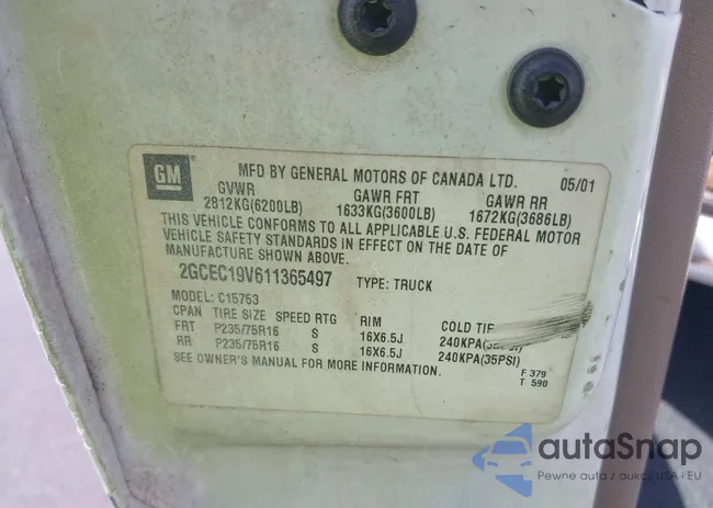 2GCEC19V611365497: 42278857