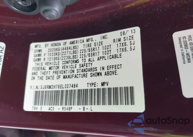 5J6RM3H76EL007484: 42278022