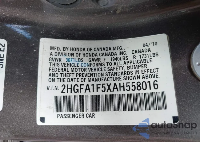 2HGFA1F5XAH558016: 42279373