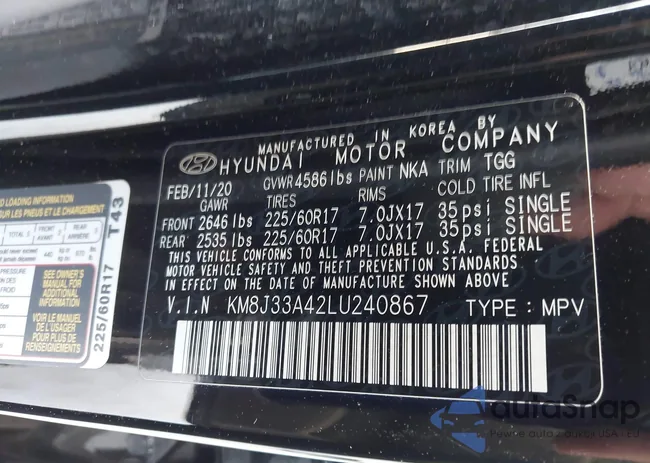 KM8J33A42LU240867: 42279374