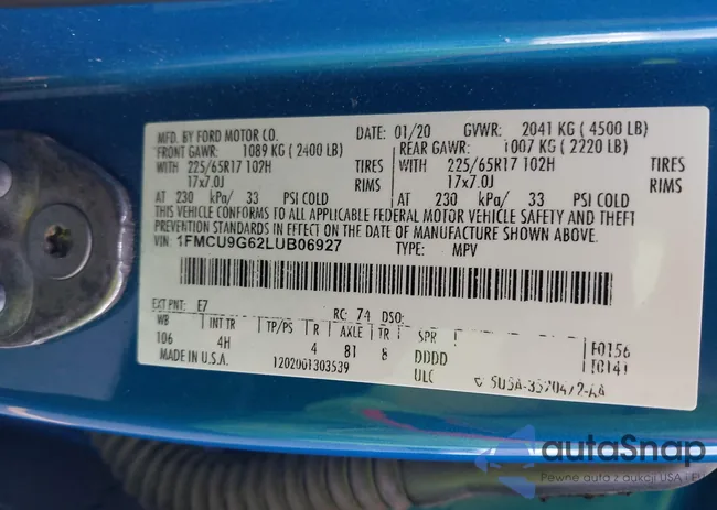 1FMCU9G62LUB06927: 42279439