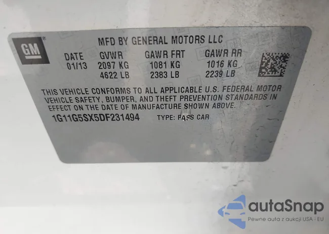 1G11G5SX5DF231494: 42279458