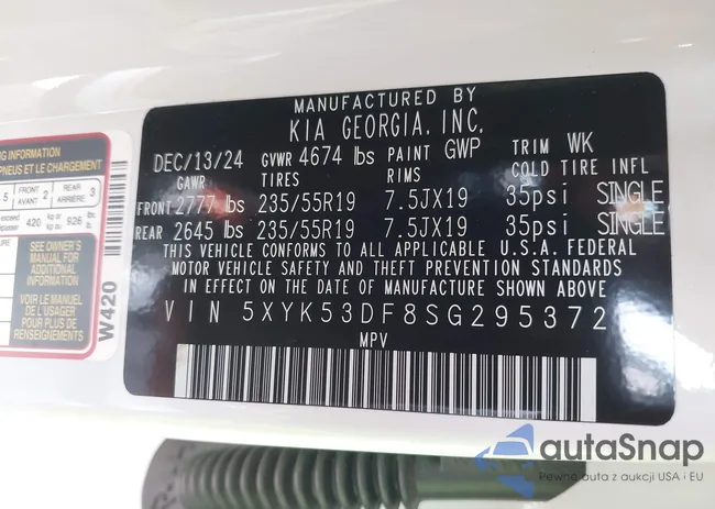 5XYK53DF8SG295372: 42279567