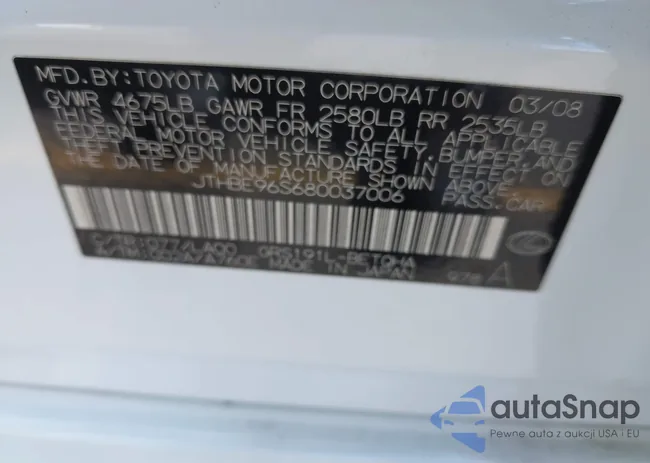 JTHBE96S680037006: 42279689