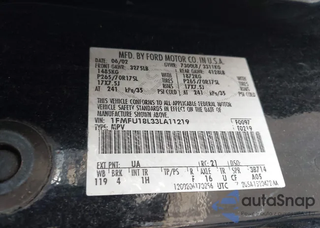 1FMFU18L33LA11219: 42279781