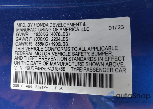 19UDE4H35PA018458: 42279087