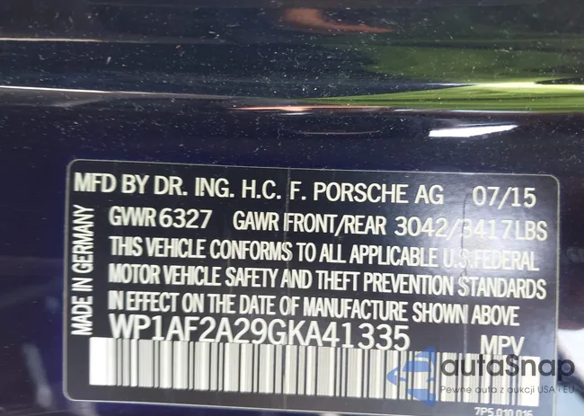 WP1AF2A29GKA41335: 42279105